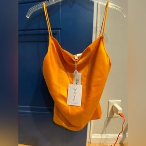 Orange silk-feel tank